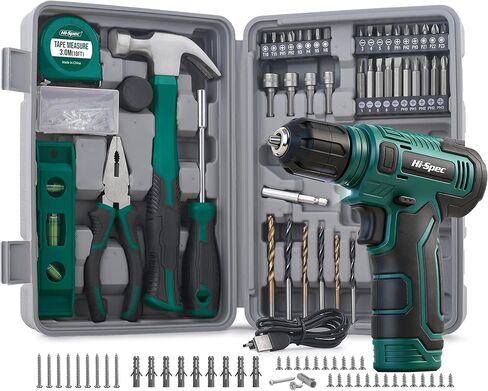 Hi-Spec 81pc Pink 18V Cordless Power Drill Driver Kit for DIY Projects in Kuwait