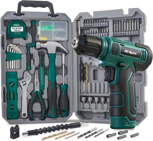 Hi-Spec 81pc Pink 18V Cordless Power Drill Driver Kit for DIY Projects in Kuwait