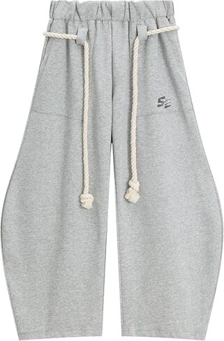 Vamtac Wide Leg Sweatpants Women Baggy Barrel Pants Y2K Loose fit Gray Sweat Pants with Pockets in Saudi Arabia
