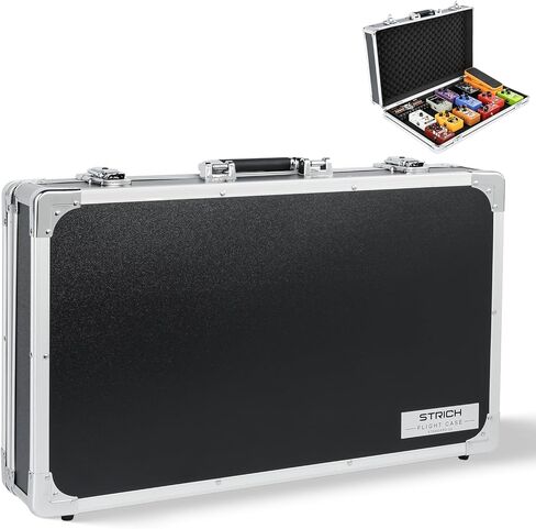 STRICH Guitar Pedal Case STANDARD 22, 22.44" x 12.99" x 4.33" Large Aluminum Locking Effect Pedal Case with Mounting Tape, Compatible with Single Pedals & Multi-Effects in Saudi Arabia