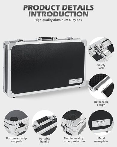 STRICH Guitar Pedal Case STANDARD 22, 22.44" x 12.99" x 4.33" Large Aluminum Locking Effect Pedal Case with Mounting Tape, Compatible with Single Pedals & Multi-Effects in Saudi Arabia