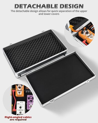 STRICH Guitar Pedal Case STANDARD 22, 22.44" x 12.99" x 4.33" Large Aluminum Locking Effect Pedal Case with Mounting Tape, Compatible with Single Pedals & Multi-Effects in Saudi Arabia