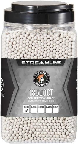 حبيبات Lancer التكتيكية 18,500 مستديرة 6 مم Airsoft 0.20g-0.32g، حجم الجرافة تبسيط درجة المنافسة BBS - صنع في تايوان in Saudi Arabia