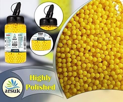 ARSUK Airsoft BBS 6mm – Yellow – 0.12g Seamless BB Pellets for Target Practice – Precision 6mm Airsoft BBS with Smooth Finish – Pack of 2000 BB Bullets for Consistent Performance in Kuwait