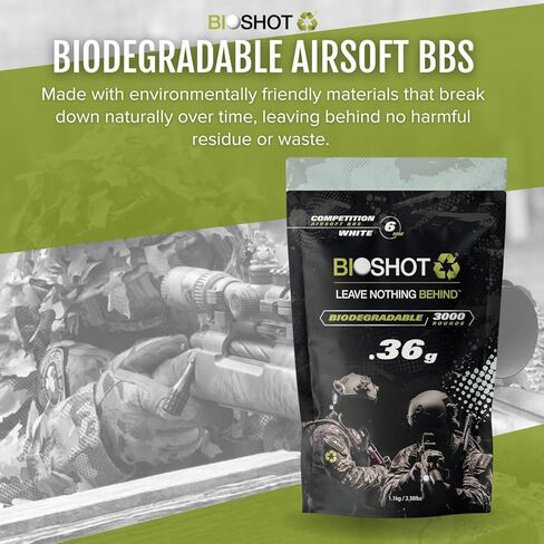 Biodegradable Airsoft BBS - .36g Super Slick Seamless Sniper Weight Competition Match Grade for All 6mm Airsoft Guns and Accessories (3000 Rounds, White) in Saudi Arabia