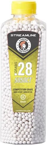 Lancer Tactical 5050 Count Airsoft Tracer BBS, Glow in The Dark, .20g, .25g, .28g, .30g, .32g-Competition Grade, Made in Taiwan in Saudi Arabia