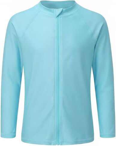 Girls Long Sleeve Swim Shirt for Kids Girls Rash Guard Swimsuits with UPF 50+ Sun Protection Swim Top 3-16 Years in Saudi Arabia