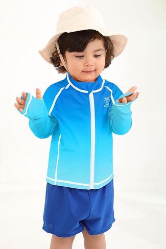BesserBay Girls Rash Guard UPF 50+ Zip Up Raglan Long Sleeve Adjustable Drawstring Swim UV Jacket 4-14 Years in Saudi Arabia