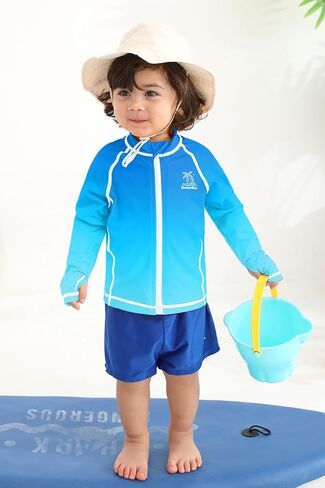 BesserBay Girls Rash Guard UPF 50+ Zip Up Raglan Long Sleeve Adjustable Drawstring Swim UV Jacket 4-14 Years in Saudi Arabia