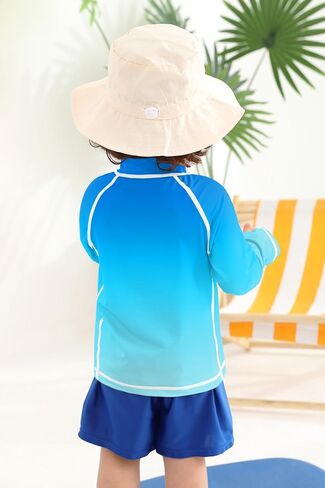 BesserBay Girls Rash Guard UPF 50+ Zip Up Raglan Long Sleeve Adjustable Drawstring Swim UV Jacket 4-14 Years in Saudi Arabia