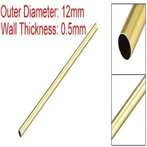 Brass Round Tube 300mm Length 12mm OD 0.5mm Wall Thickness Seamless Tubing in Saudi Arabia
