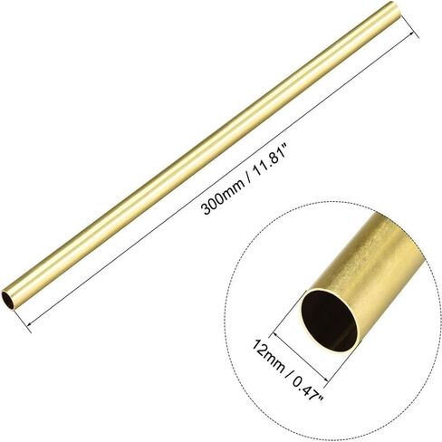 Brass Round Tube 300mm Length 12mm OD 0.5mm Wall Thickness Seamless Tubing in Saudi Arabia