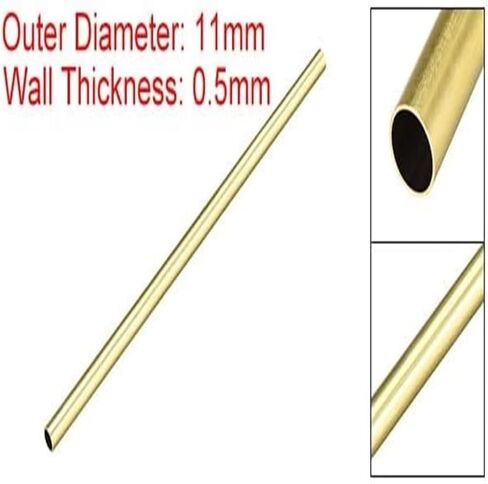 Brass Round Tube 300mm Length 11mm OD 0.5mm Wall Thickness Seamless Tubing in Saudi Arabia