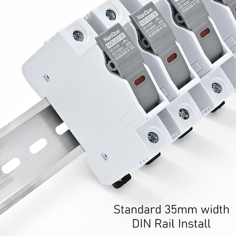 2Pcs DC Fuse Holder with Core Block 100-1000V Solar PV Battery Short-Circuit Protect Single Poles 5/6/8/10/12/15/16/20/25/30/32 Amp 25kA Break Capacity Din Rail Install with Light Indicate (32A) in Saudi Arabia