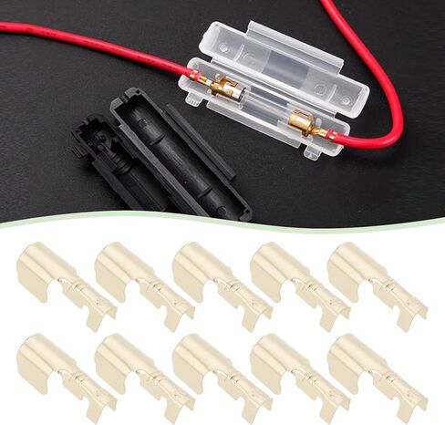 50pcs 6x30mm Glass Fuse Holder Clips Connectors Brass Fuse Holder Button Contact Brass Fuse Holder Clip for Car 6x30mm 6x33mm Glass Fuse in Saudi Arabia
