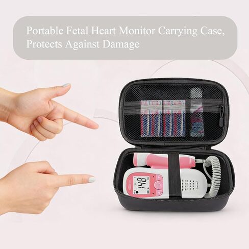 حقيبة تخزين صلبة للسفر لمراقبة دوبلر الجنين، غطاء واقٍ من مادة EVA متوافق مع جهاز IBEET/Dsfew/Facelake/FIGERM Baby Heartbeat (الجراب فقط) in Kuwait