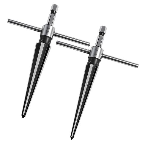 T Handle Tapered Reamer 3-13mm (1/8"-1/2") Multi Fluted Chamfer Reaming Tool, Bridge Pin Hole Reamers with 1/4 Hexagonal Shank for Chamfering and Expanding Holes in Wood, Metal, Plastic in Saudi Arabia