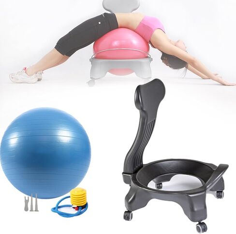 Ball Chair Stability,Office Fitness Ball Chair,Exercise Yoga Ball Chair,Ergonomic Balance Ball Posture Chair,for Back Pain Relief (Purple) in Saudi Arabia