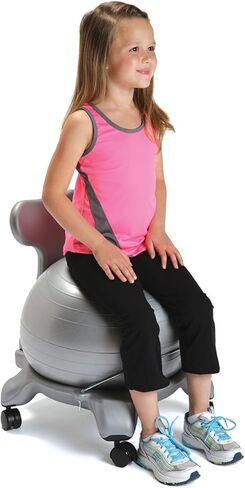 Kids Ball Chair, Color: Gray, with Phthalate Free Gray Ball - (Pack of 2) in Saudi Arabia