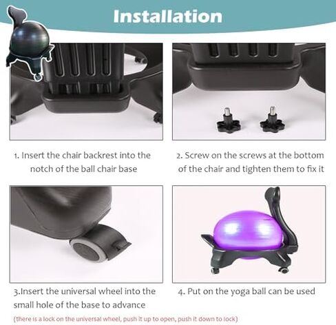 كرسي كرة يوجا عالي التحمل، مثالي لتدريب العضلات الأساسية وممارسة الرياضة واللياقة البدنية في المنزل أو المكتب؛ كرة ثبات مثالية. in Kuwait