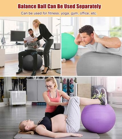 Ergonomic Balance Ball Chair, Exercise Ball Chair, Inflatable Yoga Ball Chair Suitable for Home, Gym, Office, and Classroom Use. in Saudi Arabia