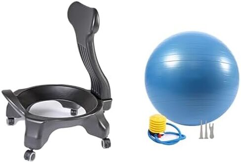 Yoga Ball Chair,Inflatable Balance Exercise Seat,Ergonomics Physiotherapy Workouts Chair,for Core Strength (Blue) in Saudi Arabia