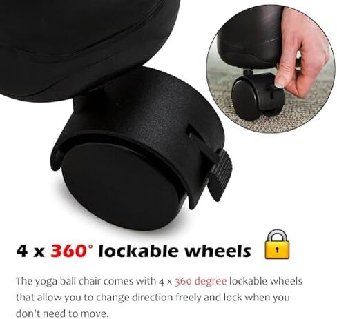 Yoga Ball Chair,Inflatable Balance Exercise Seat,Ergonomics Physiotherapy Workouts Chair,for Core Strength (Blue) in Saudi Arabia