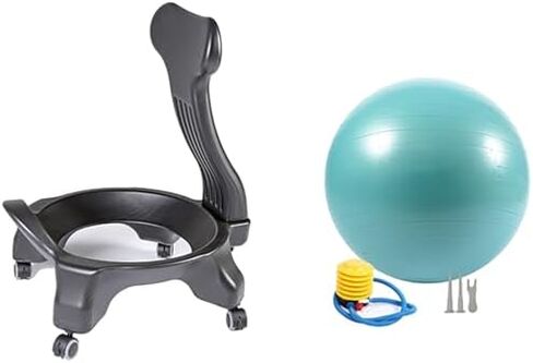 Yoga Ball Chair,Inflatable Balance Exercise Seat,Ergonomics Physiotherapy Workouts Chair,for Core Strength (Blue) in Saudi Arabia