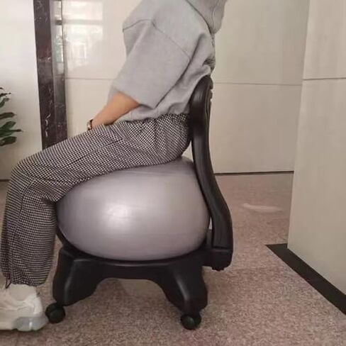 Yoga Ball Chair,Inflatable Balance Exercise Seat, for Core Strength,Office, Physiotherapy (Blue) in Saudi Arabia