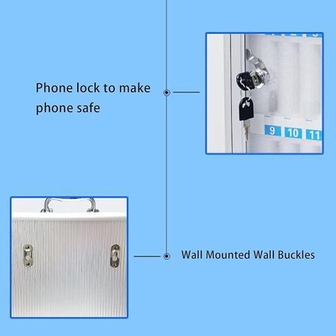 Cell Phones Storage Cabinet 36/48/60 Slots Aluminum Alloy Material with Door Locks and Keys School Classrooms Put Mobile Phone Lockbox(Silver-A,60) in Saudi Arabia