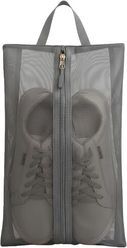 Portable Oxford Golf Shoes Bag, Sports Shoe Bag with Ventilation, Waterproof Travel Shoes Bag, Shoes Storage Organizer with Zipper Closuren for Outdoor, Sports, Golf, Travel, Gem (Black2) in Kuwait