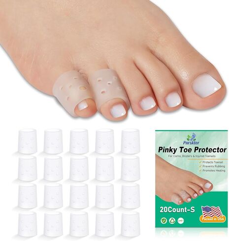 20pcs Pinky Toe Protector Women, Gel Toe Caps, Open Toe Sleeves, Breathable Toe Cushions for Blisters, Corns, Hammer Toes, Toenails Loss (Infused with Aloe Vera Extract) in Kuwait
