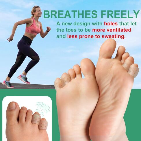 20pcs Pinky Toe Protector Women, Gel Toe Caps, Open Toe Sleeves, Breathable Toe Cushions for Blisters, Corns, Hammer Toes, Toenails Loss (Infused with Aloe Vera Extract) in Kuwait