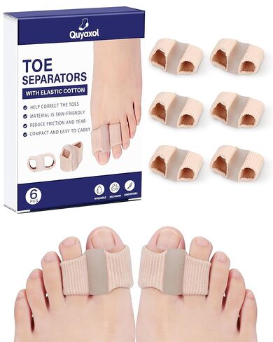 Bunion Toe Separators for Women, Gel Toe Spacers Bunion Corrector with 2 Loops for Overlapping Toes, Breathable Toes Corrector Protector, Relieve Foot Pain, Day Night Wear, Soft Silicone, 6 PCS in Saudi Arabia
