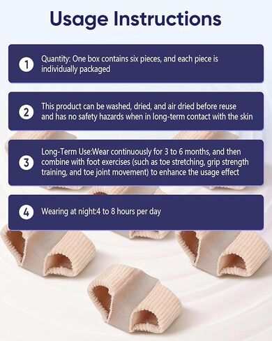 Bunion Toe Separators for Women, Gel Toe Spacers Bunion Corrector with 2 Loops for Overlapping Toes, Breathable Toes Corrector Protector, Relieve Foot Pain, Day Night Wear, Soft Silicone, 6 PCS in Saudi Arabia