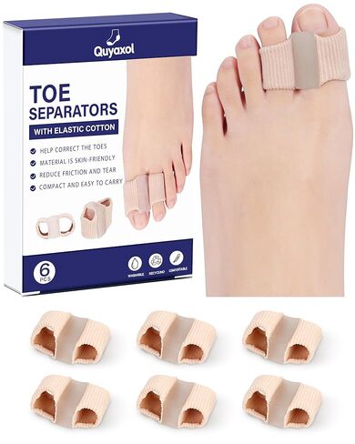 Bunion Toe Separators for Women, Gel Toe Spacers Bunion Corrector with 2 Loops for Overlapping Toes, Breathable Toes Corrector Protector, Relieve Foot Pain, Day Night Wear, Soft Silicone, 6 PCS in Saudi Arabia