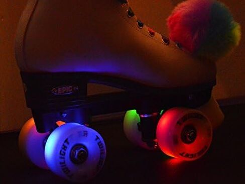 Epic Skates Epic Allure Light-Up Quad Roller Skates, White, Youth 2 in Saudi Arabia