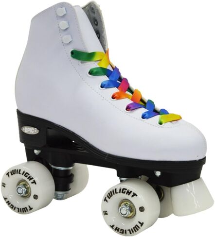 Epic Skates Epic Allure Light-Up Quad Roller Skates, White, Ladies 5 in Saudi Arabia