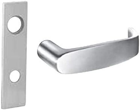 Passage Mortise Trim Only with L Lever & LW1 Escutcheon, Satin Chrome in Saudi Arabia