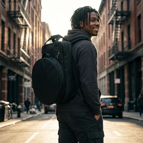 حقيبة مجموعة وسادة الطبل مقاس 14 بوصة، حقيبة ظهر وسادة الطبل الصامتة مع حقيبة ملحقات قابلة للفصل، حامل عالي التحمل لسلسلة V3 / V3B-VMLBC، محطة عمل متنقلة للقرع للطبول in Kuwait