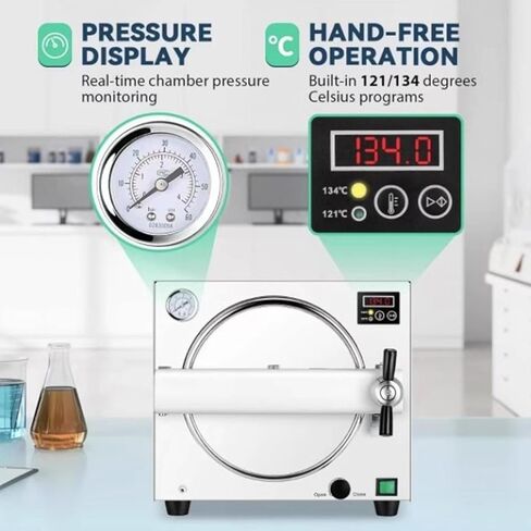 18L High Pressure Steam Sterilizer, Electric Stainless Steel High Temperature Sterilizer, Laboratory University Equipment, with LCD Display in Saudi Arabia