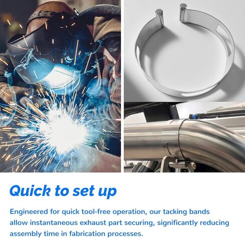 4" (101.6MM) Exhaust Tacking Band Clamp-On for Welding & Fabrication –1pc Stainless Steel ，Universal Fit, Corrosion-Resistant, Secure Hold for Exhaust Components in Kuwait