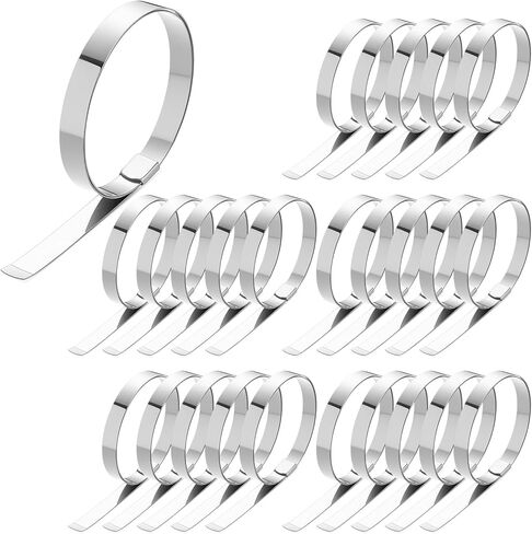 Duraaamo 25 Pack 5/8" Wide x 4" Diameter x 0.025" Thick Center Punch Clamps Band Hose Clamps 201 Stainless Steel Pre-formed for Hose Ducting Pipe Cable Management & More in Kuwait