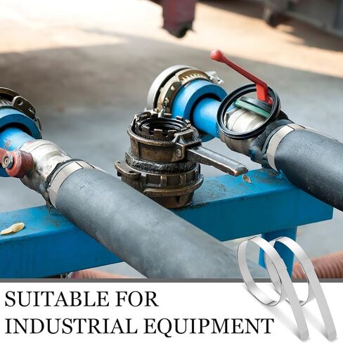 Duraaamo 25 Pack 5/8" Wide x 4" Diameter x 0.025" Thick Center Punch Clamps Band Hose Clamps 201 Stainless Steel Pre-formed for Hose Ducting Pipe Cable Management & More in Kuwait