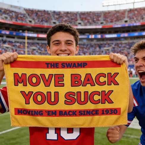 Move Back You Suck Sports Towel Funny College Football Fan Towel Game Day Essential Gift for University Football Fans & Students (Yellow) in Kuwait