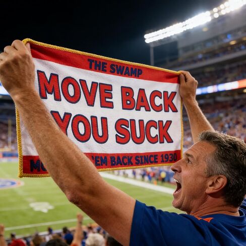 Move Back You Suck Sports Towel Funny College Football Fan Towel Game Day Essential Gift for University Football Fans & Students (Yellow) in Kuwait