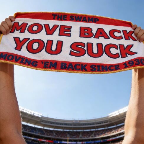 Move Back You Suck Sports Towel Funny College Football Fan Towel Game Day Essential Gift for University Football Fans & Students (Yellow) in Kuwait