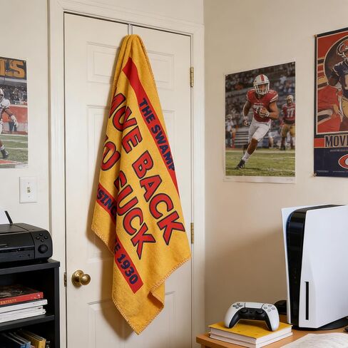 Move Back You Suck Sports Towel Funny College Football Fan Towel Game Day Essential Gift for University Football Fans & Students (Yellow) in Kuwait