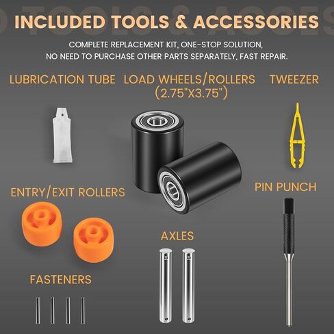 PTH50 Pallet Jack Front Load Wheel Replacement Kit Set Complete Fit for Crown PTH50 Pallet Jacks and Most Standard Pallet Jacks in Saudi Arabia