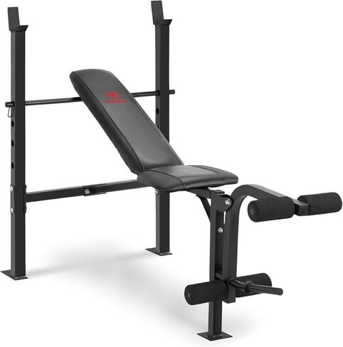 Marcy Standard Weight Bench with Leg Developer - Adjustable 5-Position Back Pad (Flat, Incline, Decline) - Home Gym Strength Training Equipment- MWB-6501 in Saudi Arabia